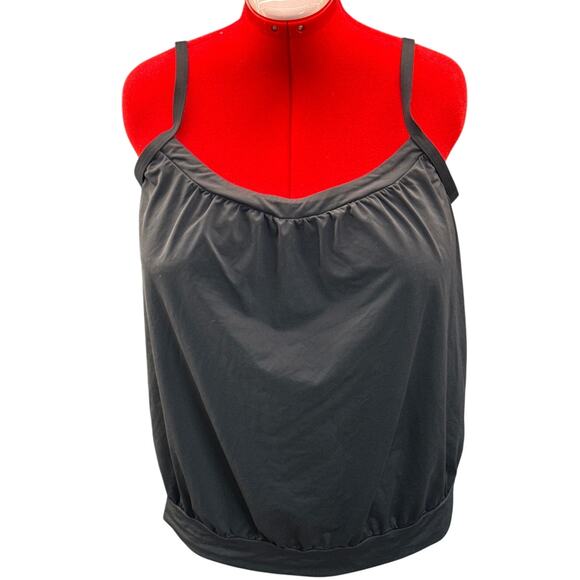Lands' End Swimwear Black Built In Bra Tankini Top Women 18 - Picture 1 of 8